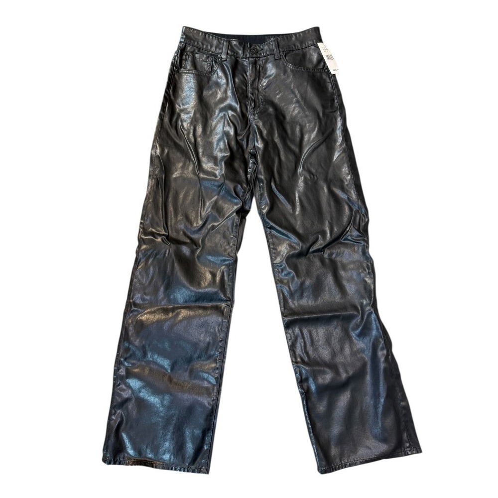 AG Adriano Goldschmied The Tomas High-Rise Baggy Straight Coated Black Pant 4 27